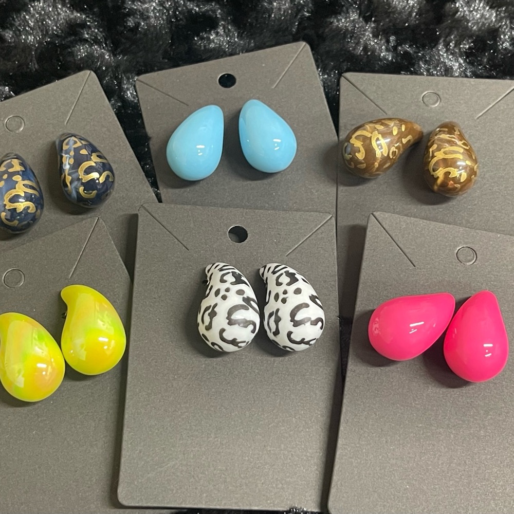 Colorful Teardrop Earrings Set